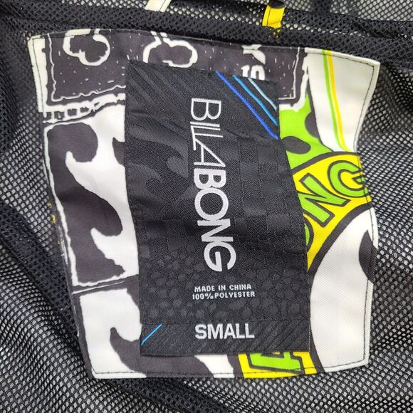 Billabong Jacket Mens Small Windbreaker Mesh Liner Cool Graphics‎ Hooded - Picture 4 of 12